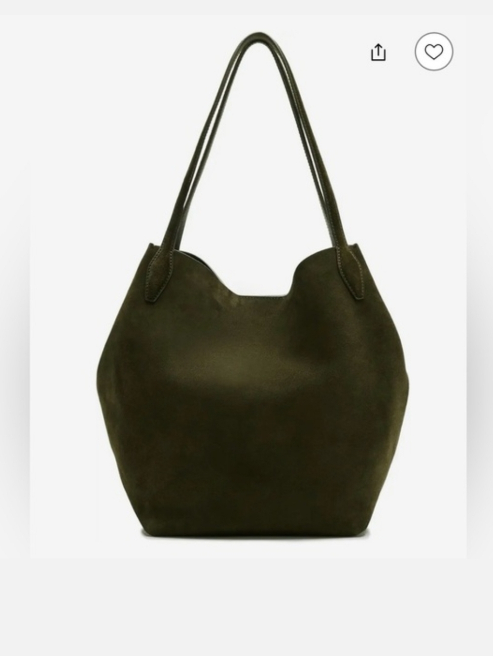 Madewell The Shopper Tote Leather Suede Dark Green